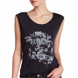 Haute Hippie Black Graphic Tank Top